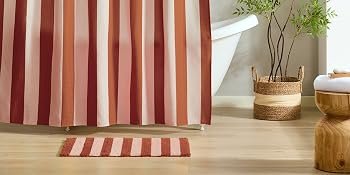 Blush Stripe Tufted Bathmat