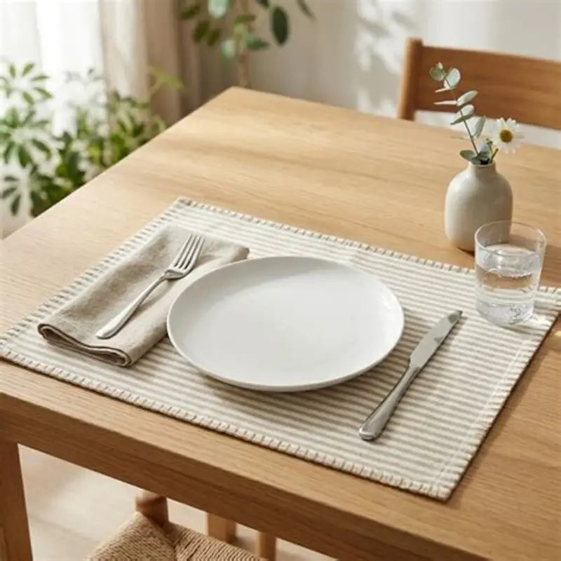 Natural White Ribbed Cotton Placemat