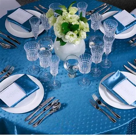 Blue Stripe Co-ordinated Table Set
