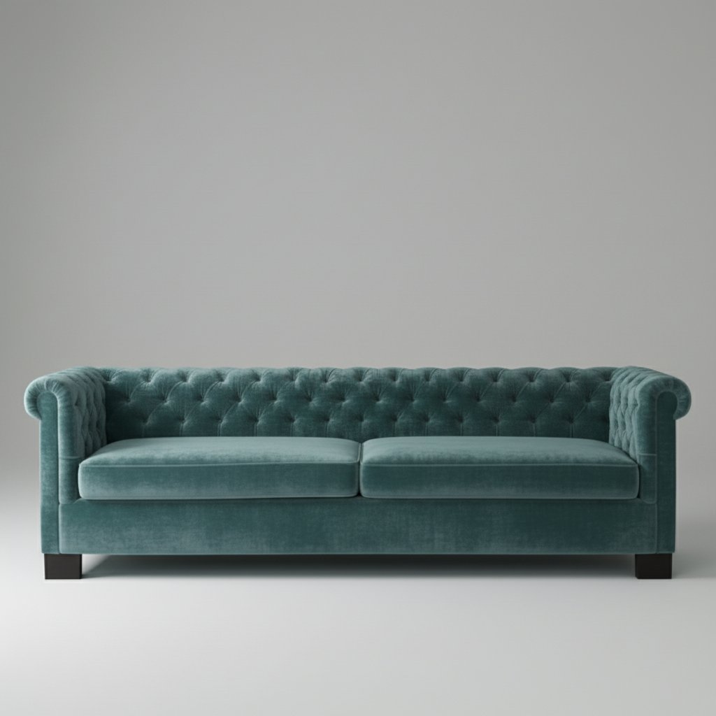 Tufted Sofa  Deep Button Detail Peacock Life Seater
