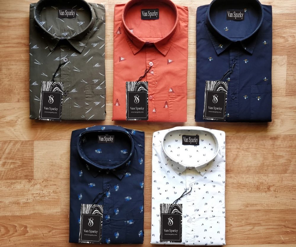 DUSTER BLUE PRINTED SHIRTS
