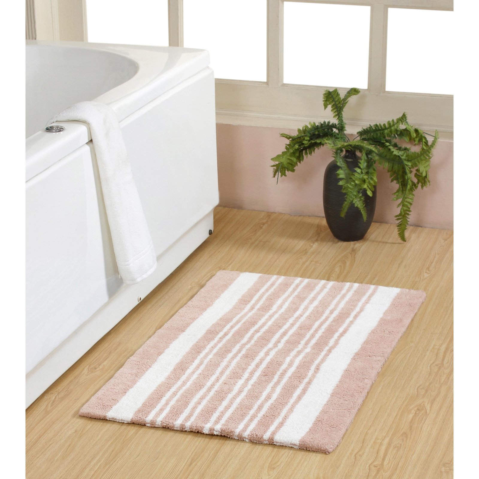 Blush Stripe Tufted Bathmat